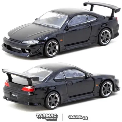 Tarmac Works/ターマックワークス PRIX Global64 1/64 ミニカー 日産 シルビア Vertex Nissan Silvia S15 TONNDERU (ブラック)