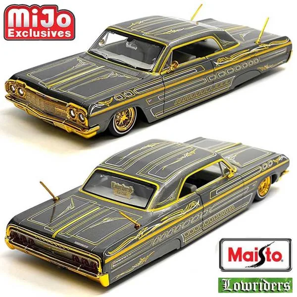 Maisto/マイスト Mijo 限定 Lowriders 1/24 ミニカー ローライダー インパラ 1964 Chevy Impala SS Lowrider (グレー)