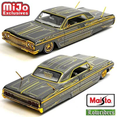 Maisto/マイスト Mijo 限定 Lowriders 1/24 ミニカー ローライダー インパラ 1964 Chevy Impala SS Lowrider (グレー)