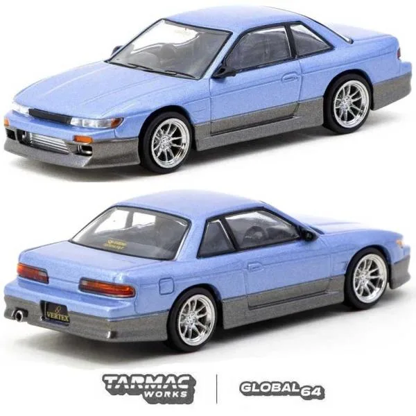 Tarmac Works/ターマックワークス Mijo 限定 Global64 1/64 ミニカー 日産 シルビア Vertex Nissan Silvia S13 (ブルー/グレー)