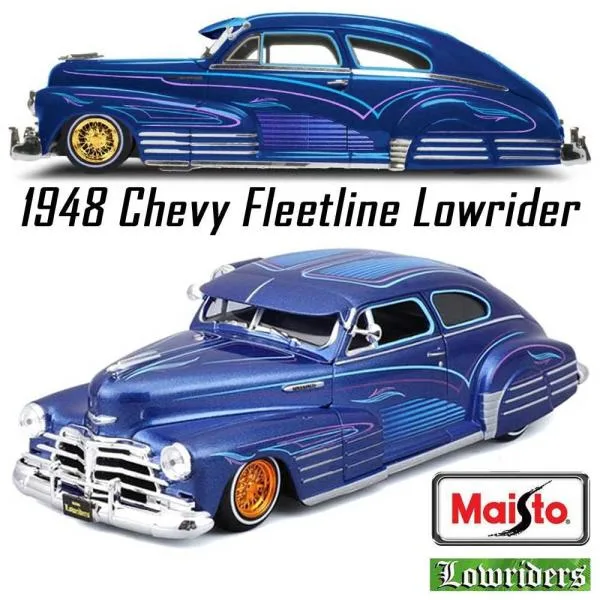 Maisto/マイスト Lowriders 1/25 ミニカー ローライダー シボレー フリートライン 1948 Chevy Fleetline (ブルー)