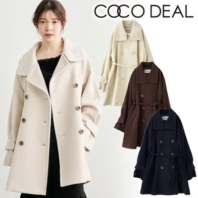 \SALE50%OFF/土日も即日発送/COCODEAL ココディール スタンドカラーミドル丈トレンチコート 75619402 2025秋冬