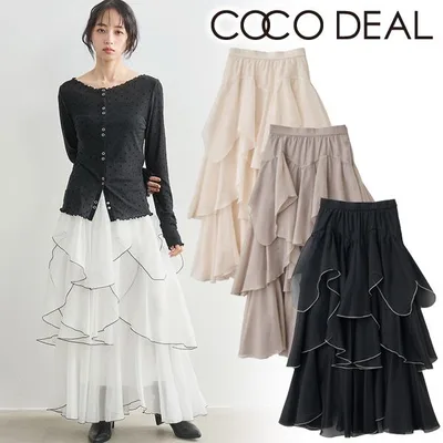 即日発送(火曜除く)/COCODEAL ココディール ペタルメローオーガンジースカート 76617251 キャンセル返品不可