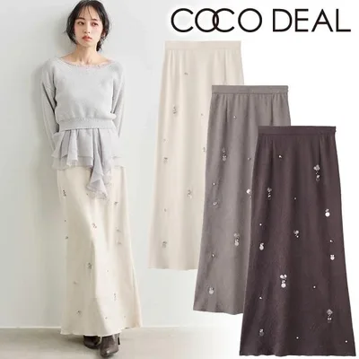 即日発送/COCODEAL ココディール ビジューナロースカート 76617291 2026秋冬 キャンセル返品不可
