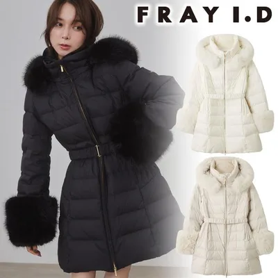 \期間限定10%OFF/土日も即日発送/FRAY I.D フレイアイディー 2WAYファーフードロングダウンコート FWFC264079 2026秋冬 キャンセル返品不可