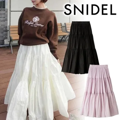 \SALE50%OFF/土日も即日発送/SNIDEL スナイデル ボリュームフレアスカート SWFS261239 26SS 2026春夏 キャンセル返品不可
