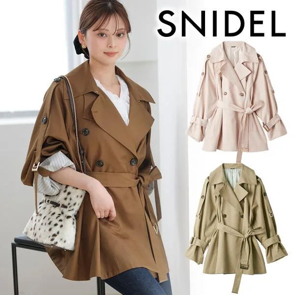 \期間限定10%OFF/即日発送/SNIDEL スナイデル ミドルトレンチコート SWFC264229 2026秋冬 キャンセル返品不可