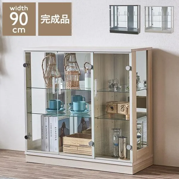チャーム90 コレクションラック 完成品 幅90cm 高さ86cm 奥行35cm フィギュアケース コレクションケース ガラスケース ショーケース 代引不可