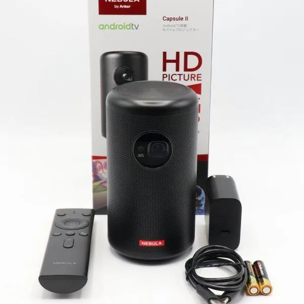 ボーナスストアPlus【美品】Anker Nebula Capsule II D2421N12 ブラック モバイルプロジェクター Android TV搭載 アンカー ネビュラ カプセル2 本体