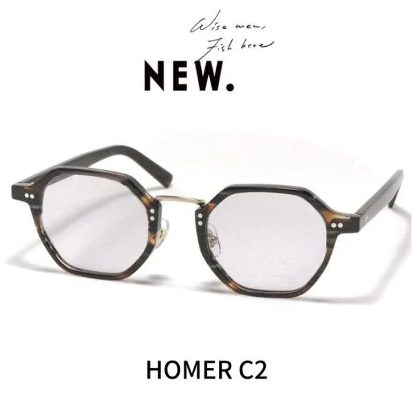 NEW. ニュー (NEWMAN ニューマン) メガネ サングラス HOMER ホーマー C2 Brown Grey Blasted Gold ブラウングレー ブラステッド ゴールド