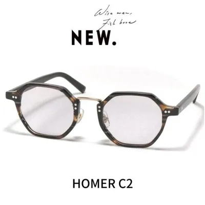 NEW. ニュー (NEWMAN ニューマン) メガネ サングラス HOMER ホーマー C2 Brown Grey Blasted Gold ブラウングレー ブラステッド ゴールド