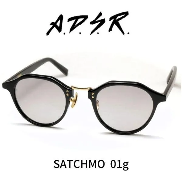 A.D.S.R. adsr サングラス SATCHMO サッチモ 01(g) ブラック グレーレンズ ADSR エーディーエスアール