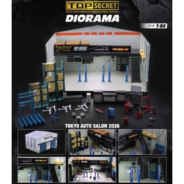 KKK MODEL 1/64 トップシークレット ジオラマ ガレージ TAS26 東京オートサロン 2026 限定 TOP SECRET DIORAMA DIORAMA GARAGE