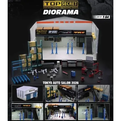 KKK MODEL 1/64 トップシークレット ジオラマ ガレージ TAS26 東京オートサロン 2026 限定 TOP SECRET DIORAMA DIORAMA GARAGE