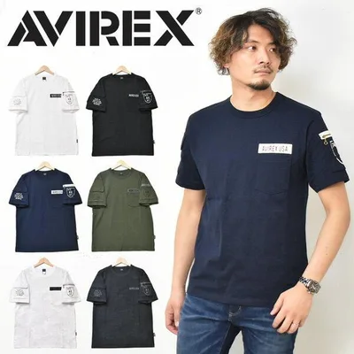 AVIREX アビレックス ファティーグTシャツ クルーネック 半袖Tシャツ ポケットTシャツ 胸ポケット 6113328 783-5934010