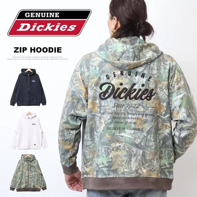 大きいサイズ GENUINE Dickies ジェニュイン ディッキーズ 刺繍 プリント スウェットジップパーカー スウェットパーカー フーディ メンズ 送料無料 6160-4143