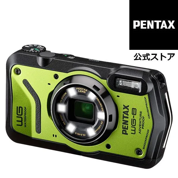 コンパクトデジタルカメラ PENTAX WG-8 グリーン 直販限定カラー(ペンタックス RICOH リコー デジカメ アウトドア 防水 防塵 現場用 GPS) 安心のメーカー直販