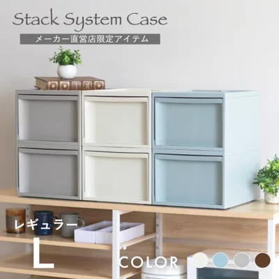 収納 収納ケース 小物 引き出し スタックシステムケース レギュラーL 2段セット おしゃれ ボックス