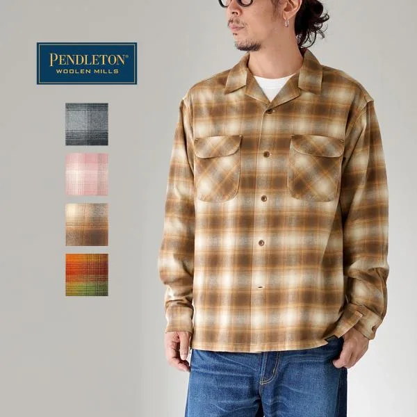 PENDLETON(ペンドルトン) ネルチェック オープンカラーシャツ / トップス メンズ 長袖 柄シャツ オンブレ