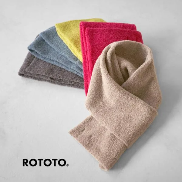 ROTOTO(ロトト) アルパカ ブークレ ショートマフラー / メンズ レディース 無地 日本製 R5152 ALPACA BOUCLE SHORT MUFFLER