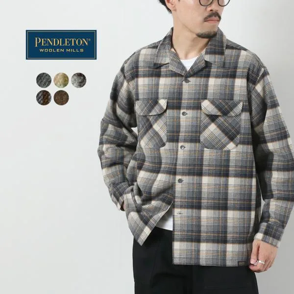 PENDLETON(ペンドルトン) オープンカラーシャツ 2025年モデル / トップス メンズ 長袖 チェック 柄シャツ コットン