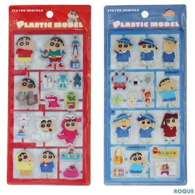 (クレヨンしんちゃん プラスチックモデル風シール)クレしん しんちゃん 幼稚園 2種類(1個売り)