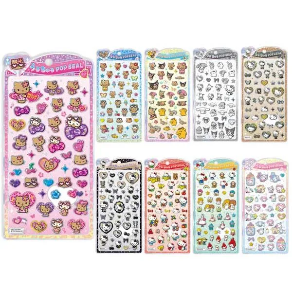 うるちゅるポップシール 立体シール サンリオ ぷっくり サンリオキャラクターズ ハローキティ ポムポムプリン シナモロール クロミ ポチャッコ クラックス