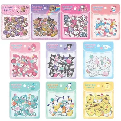 サンリオ COTTON PUFFYシールフレーク コットンパフィーシールフレーク バカンス 日焼け ハローキティ ポムポムプリン シナモロール クロミ クラックス