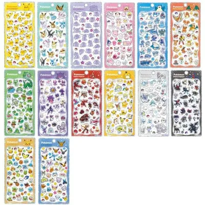 予約商品10/16〜20順次発送予定 プチドロップステッカー ポケモン アニメ ピカチュウ メタモン リザードン カビゴン ゲンガー ぷっくりシール カミオジャパン