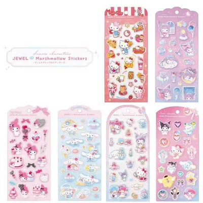 サンリオ ジュエルマシュマロステッカーズ シール ステッカー デコシール クロミ ハローキティ サンリオグッズ 携帯 スマホデコ Sanrio ティーズファクトリー