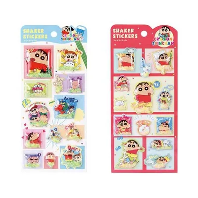 クレヨンしんちゃん シェイカーシール シール ステッカー ビーズ入り みんな集合 しんちゃん 立体 シャカシャカシール 5562141 5562142 ティーズファクトリー