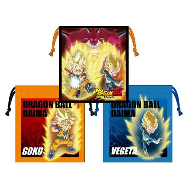 ドラゴンボール DAIMA 3枚組セット フラット巾着 巾着袋 ドラゴンボール 悟空 ピッコロ ベジータ クリリン キャラクターグッズ DB00432