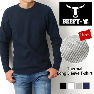 ヘインズ Hanes ビーフィー BEEFY Tシャツ メンズ レディース 長袖 サーマルクルーネックロングスリーブ ワッフル ロンT カットソー トップス ブランド HM4-Q103
