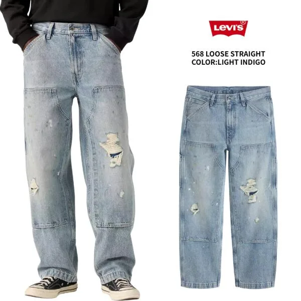 リーバイス Levi’s 568 ルーズストレート ダブルニー ジーンズ デニム メンズ A7367-0020 ライトインディゴ