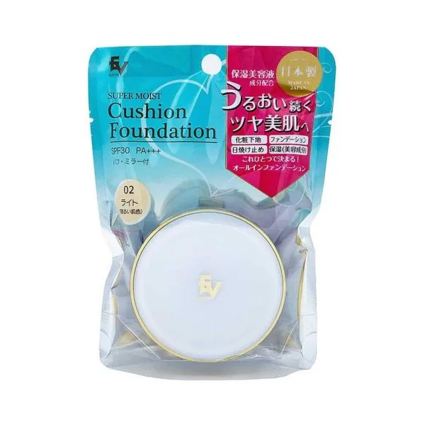プレスカワジャパン スーパーモイストクッションファンデーション ツヤ美肌 02 ライト(明るい肌色) SPF30 PA+++ 追跡可能メール便にて発送
