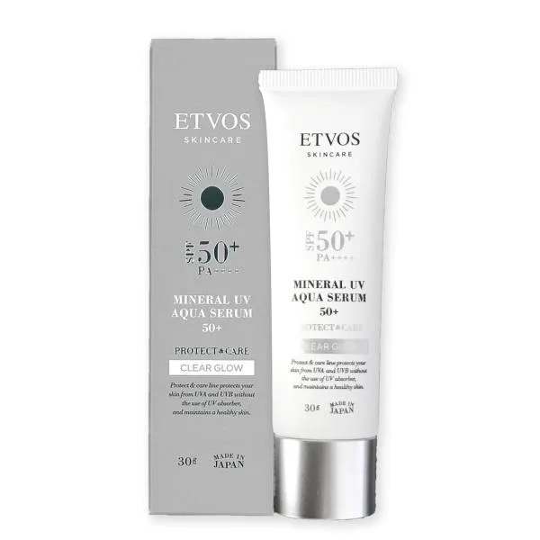 ETVOS エトヴォスミネラルUVアクアセラム50+ 30g クリアグロウ SPF50+ PA++++ 日焼け止め 化粧下地