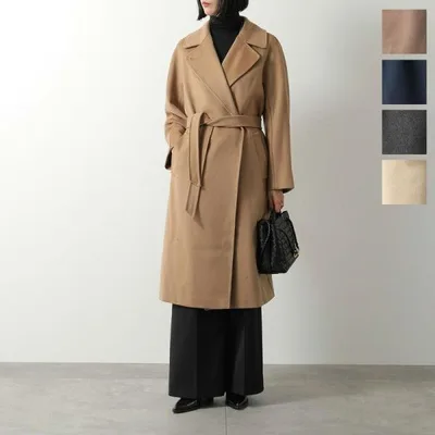 WEEKEND MAX MARA ウィークエンド マックスマーラ ロングコート RESINA レジナ レディース ピュア ウール ガウンコート テーラードカラー ベルト付き