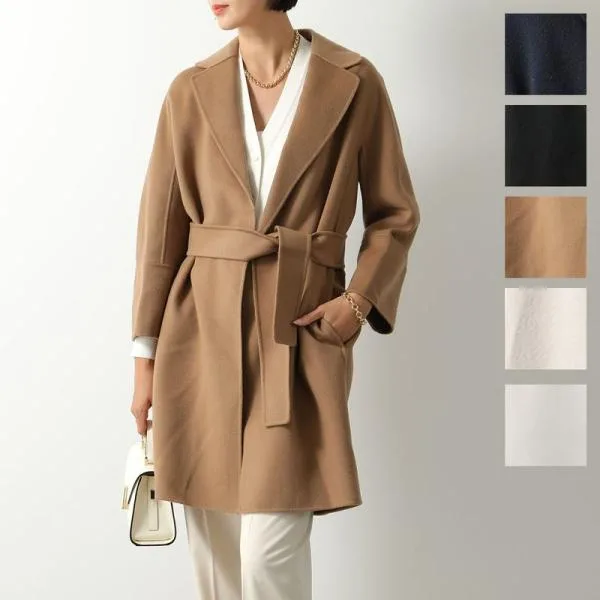 S MAX MARA エス マックスマーラ ロングコート ARONA アローナ レディース ヴァージン ウール ダブルフェイス ベルテッドコート ラップコート ガウン