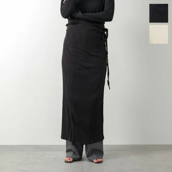BASERANGE ベースレンジ ロングスカート BRIG SKIRT SKBR RIB 000 レディース リブ コットン ラップスカート 巻きスカート カラー2色