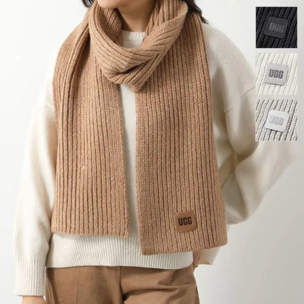 UGG アグ ニットマフラー U CHUNKY RIB KNIT SCARF チャンキー リブ ニット スカーフ 101106 レディース ロゴタグ ストール カラー4色