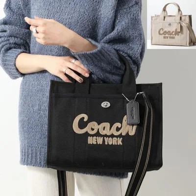 COACH コーチ ハンドバッグ CARGO TOTE カーゴ トート CP158 レディース ショルダーバッグ ロゴ刺繍 クロスボディ 鞄 カラー9色 CP158 LHBLK