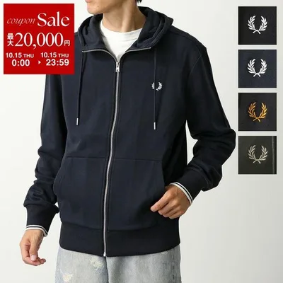 FRED PERRY フレッドペリー パーカー HOODED ZIP THROUGH SWEATSHIRT J7536 メンズ ジップアップ スウェット ローレルリース刺繍