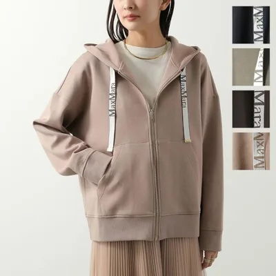 S MAX MARA エス マックスマーラ パーカー JOUR ジュール レディース ジップアップ 長袖 フーディ コットンブレンド ロゴ