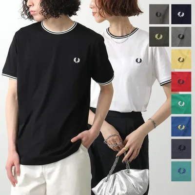 FRED PERRY フレッドペリー Tシャツ TWIN TIPPED T-SHIRT M1588 M1588V メンズ レディース カットソー ロゴ ローレルリース 刺繍