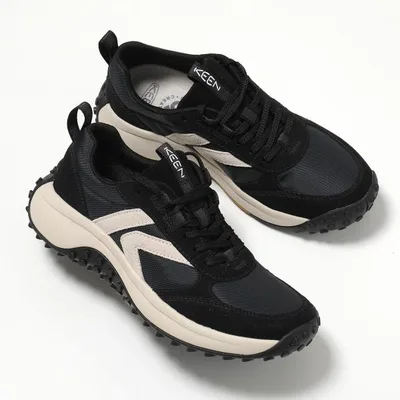 KEEN キーン スニーカー KS86 ケーエス 1029595 レディース ローカット レザー メッシュ ロゴ 3.5cm シューズ 靴 BLACK/BIRCH