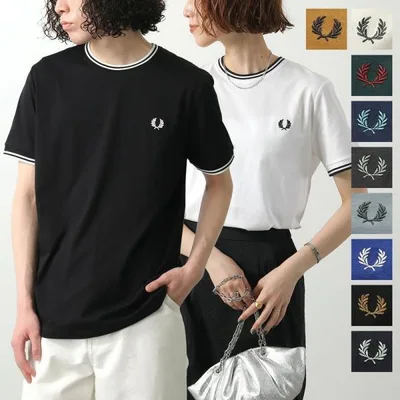 FRED PERRY フレッドペリー Tシャツ TWIN TIPPED T-SHIRT M1588 M1588V メンズ レディース カットソー ロゴ ローレルリース 刺繍