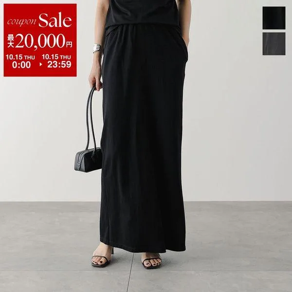 LIFiLL リフィル ロングスカート COTTONY LONG SKIRT LF040-01 レディース スリット コットン 無地