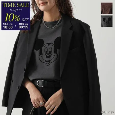GOODROCKSPEED グッドロックスピード Tシャツ 26FDS205W レディース / Disney / MICKEY MOUSE / ディズニー / ミッキーマウス / クルーネック 七分袖