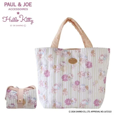 ポールアンドジョーアクセソワ×ハローキティ エコバッグ トートバッグ 折りたたみ PAUL&JOE ACCESSOIRES×HELLO KITTY サンリオ コラボ 002173-0001
