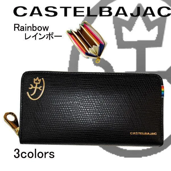 サイフ ラウンド長財布 牛革 カステルバジャック castelbajac 長財布 レインボー 079615 メンズ レディース